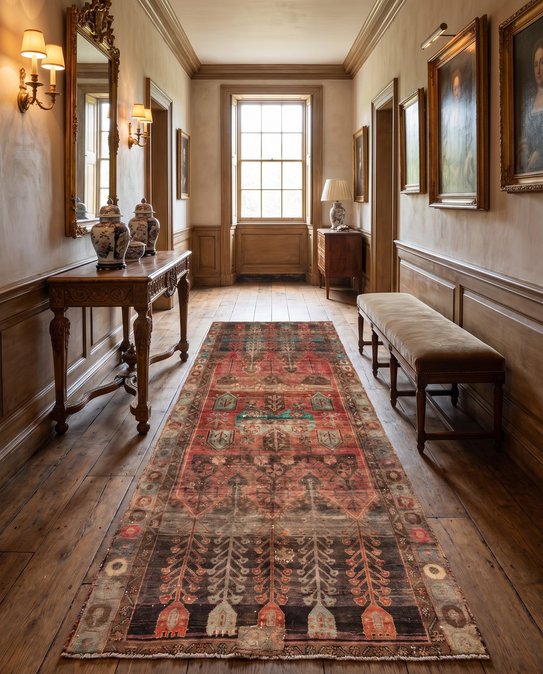 4' 8 x 9' 8 Hand Knotted Ultra Vintage Persian Wool Runner Rug