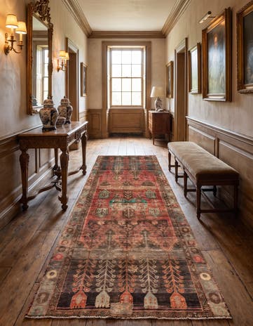 4' 8 x 9' 8 Hand Knotted Ultra Vintage Persian Wool Runner Rug