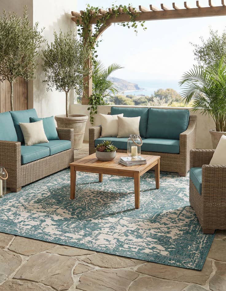 Detail image of 7' 10 x 10' Easy-Clean Jill Zarin Dubai Indoor / Outdoor Rug
