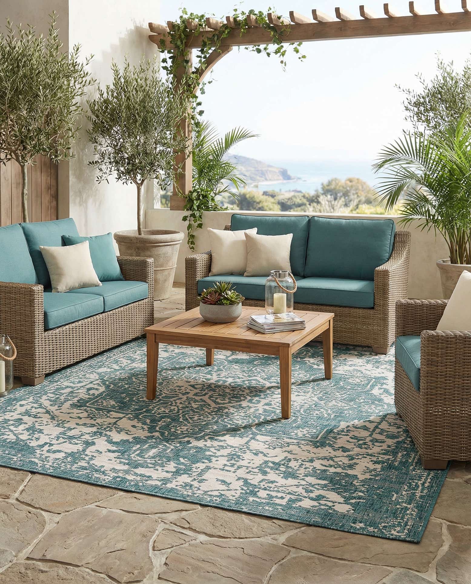7' 10 x 10' Easy-Clean Jill Zarin Dubai Indoor / Outdoor Rug