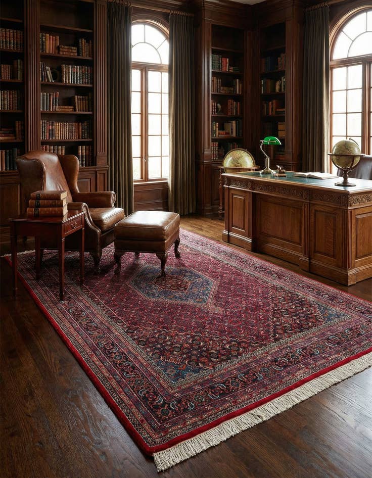 Detail image of 6' 6 x 9' 10 Hand Knotted Bidjar Wool Rug