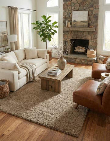 9' x 12' 2 Solid Shag Rug