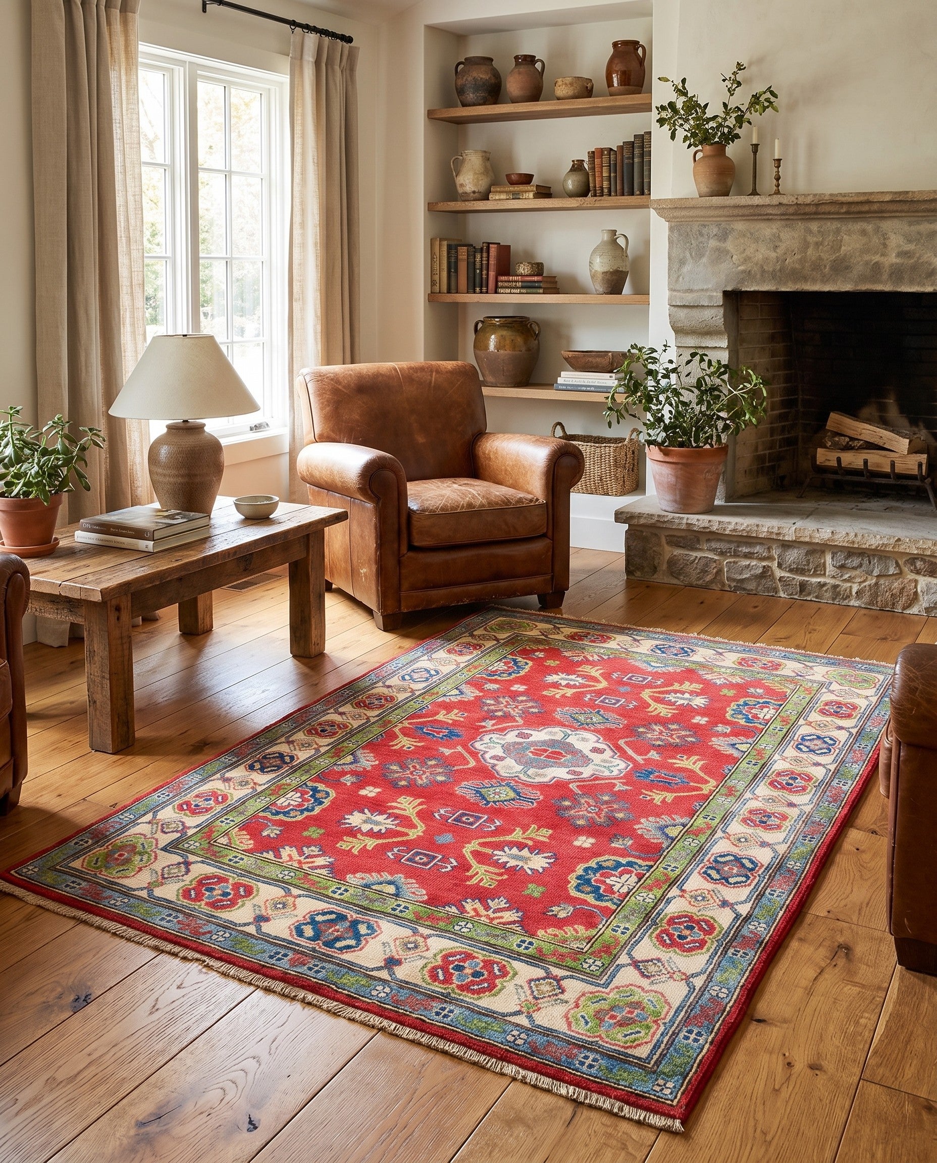 3' 11 x 5' 11 Hand Knotted Kazak Rug