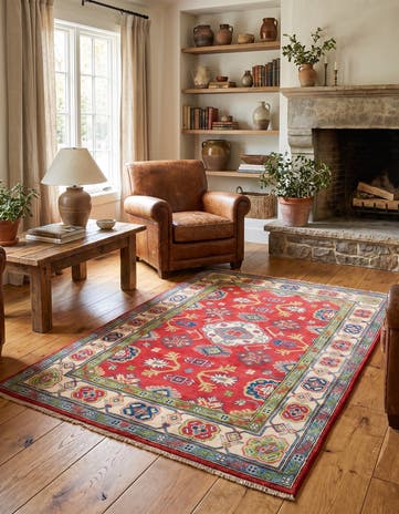 3' 11 x 5' 11 Hand Knotted Kazak Rug
