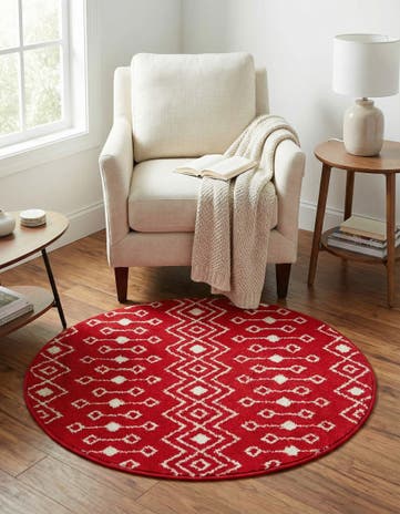 3' 3 x 3' 3 Moroccan Trellis Round Rug
