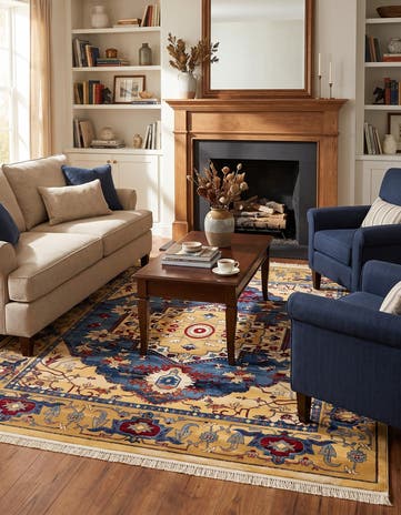 Blue Kennedy Square Rug