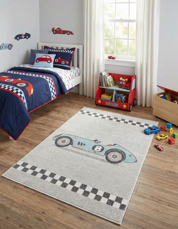 4' x 6' Racecar Whimsy Kids Rug