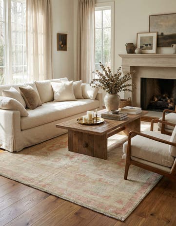 5' 2 x 7' 4 Hand Knotted Oushak Wool Rug