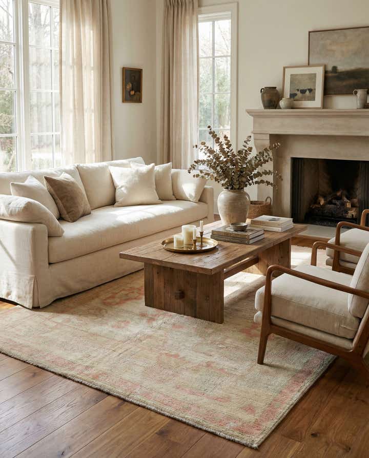 5' 2 x 7' 4 Hand Knotted Oushak Wool Rug
