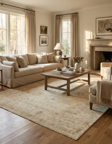 9' 10 x 13' 6 Hand Knotted Oushak Wool Rug