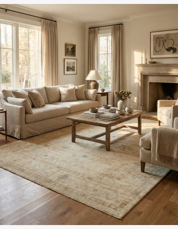 9' 10 x 13' 6 Hand Knotted Oushak Wool Rug