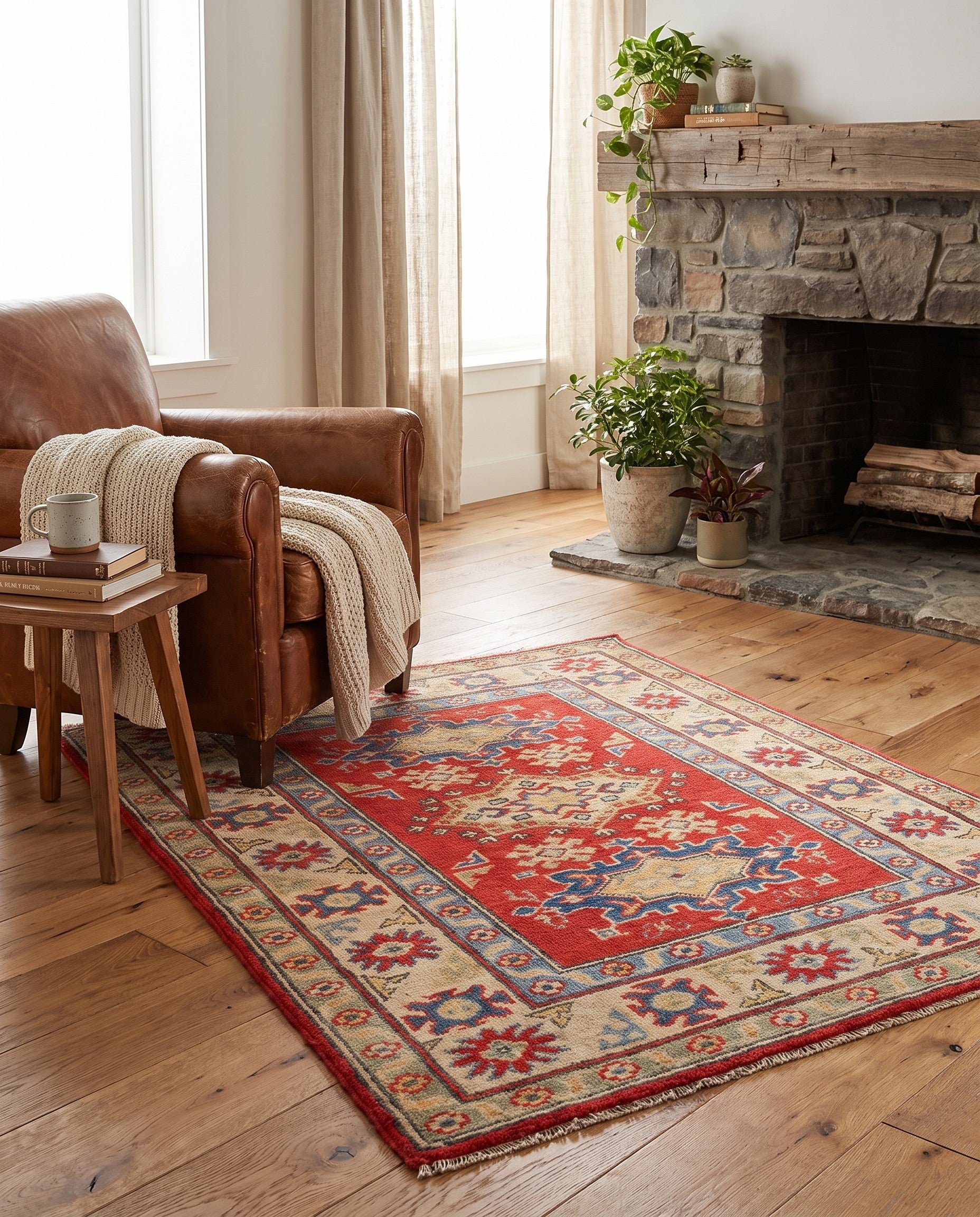 2' 10 x 4' 1 Hand Knotted Kazak Rug