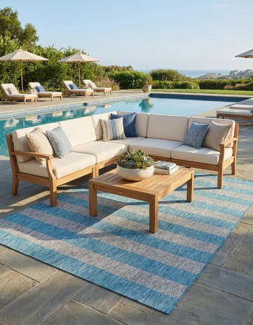 9' x 12' Easy-Clean Ribbon Indoor / Outdoor Rug