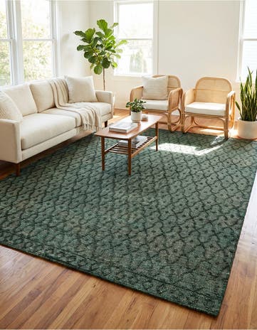 Hunter Green Hand Woven Larsa Jute Rug