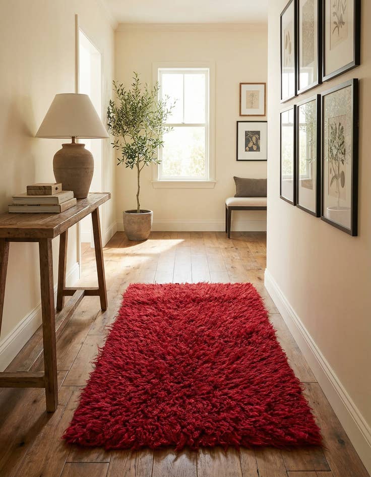 Detail image of 2' 3 x 4' 3 Hand Knotted Moroccan Wool Runner Rug