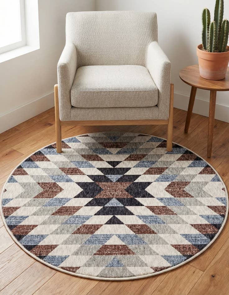 Detail image of 3' 3 x 3' 3 Eco Southwestern Round Rug