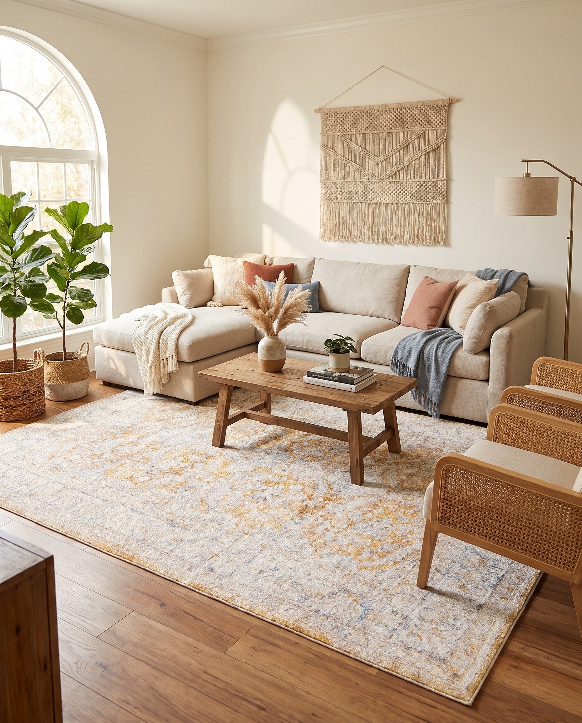 Yellow Washable Timeless Rug