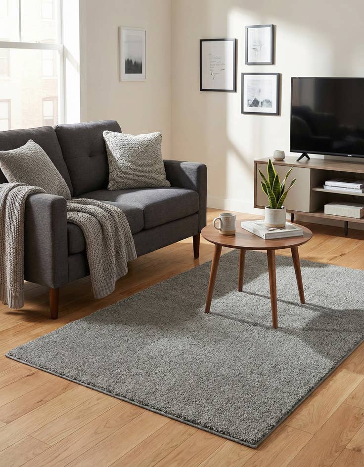 Detail image of 3' 3 x 5' 3 Solid Frieze Rug