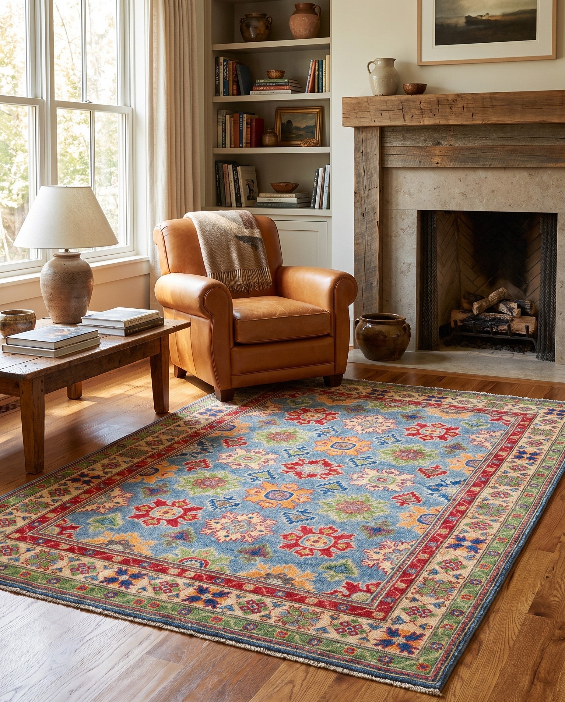 5' 3 x 6' 11 Hand Knotted Kazak Rug