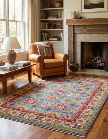 5' 3 x 6' 11 Hand Knotted Kazak Rug
