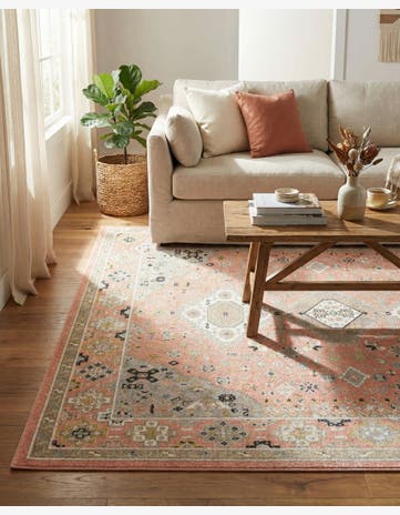 Rose Pink Kamala Washable Rug