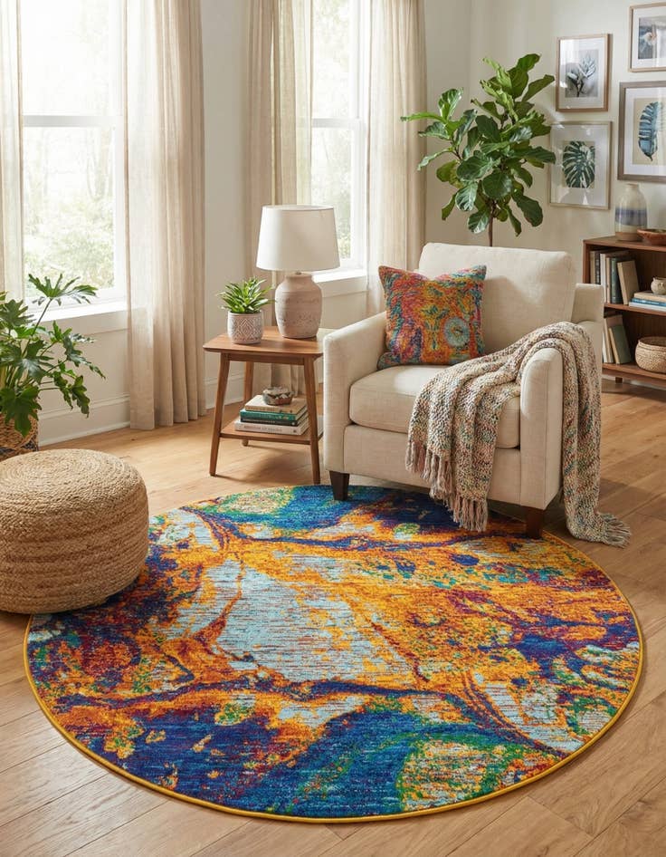 Detail image of 5' 3 x 5' 3 Calypso Round Rug