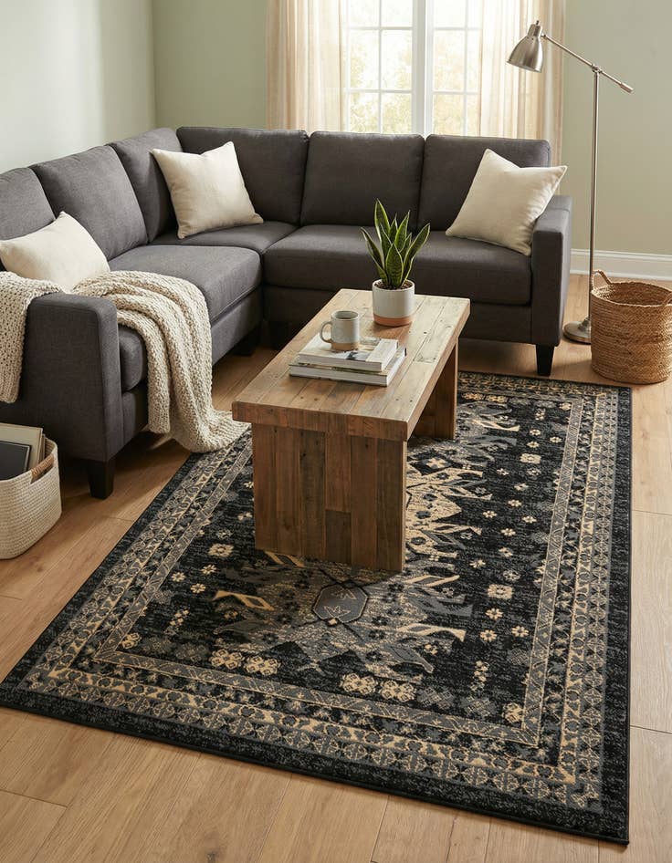 Detail image of 5' 3 x 8' Heris Rug