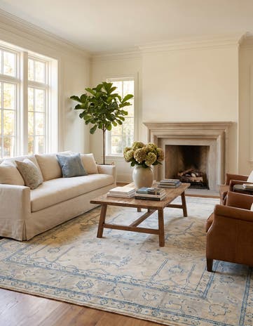 9' x 11' 9 Hand Knotted Oushak Wool Rug