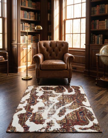 4' x 5' Hand Knotted Ultra Vintage Persian Wool Square Rug