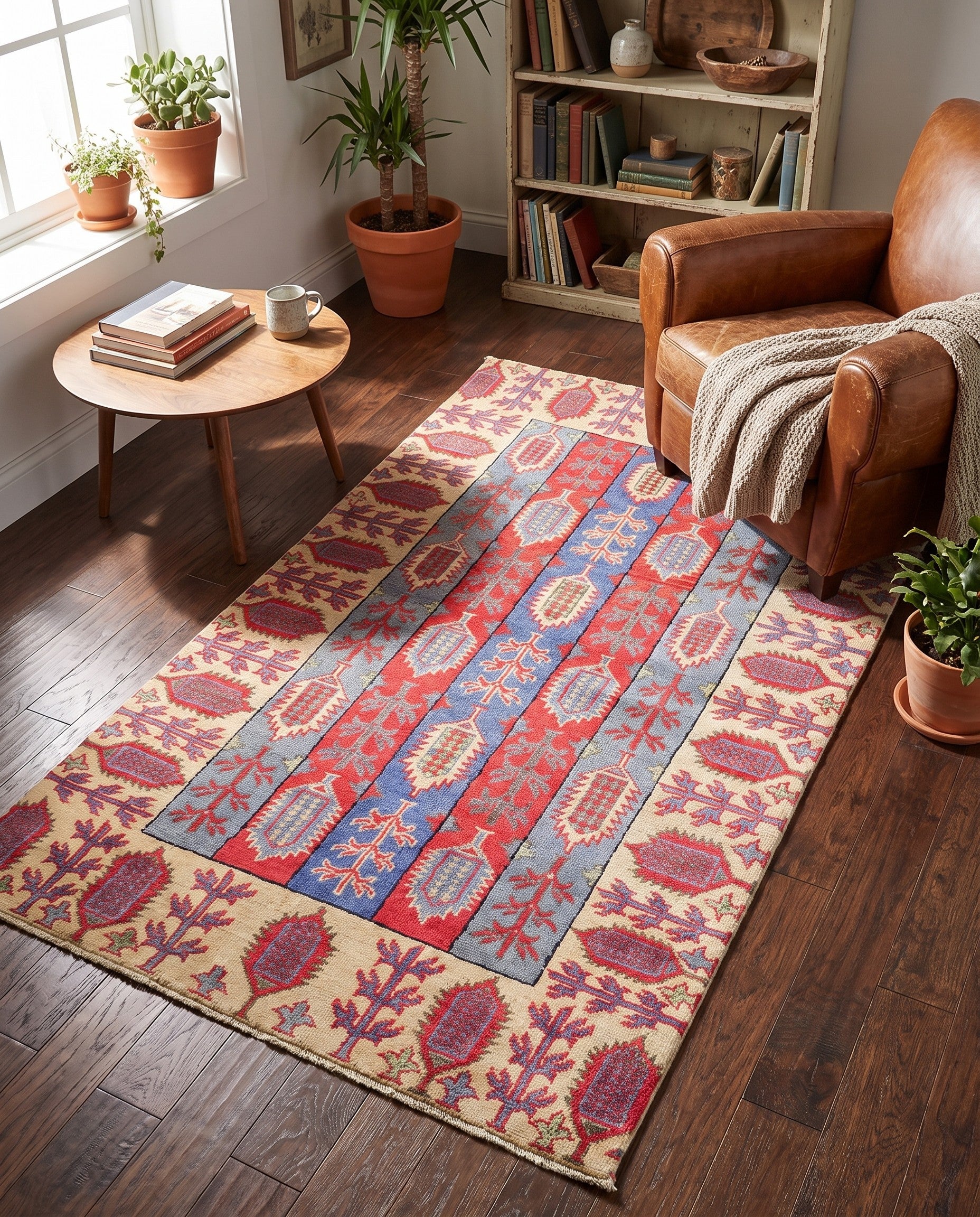 3' 2 x 5' 3 Hand Knotted Kazak Rug