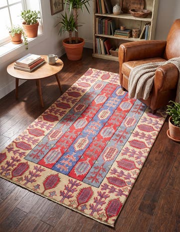 3' 2 x 5' 3 Hand Knotted Kazak Rug