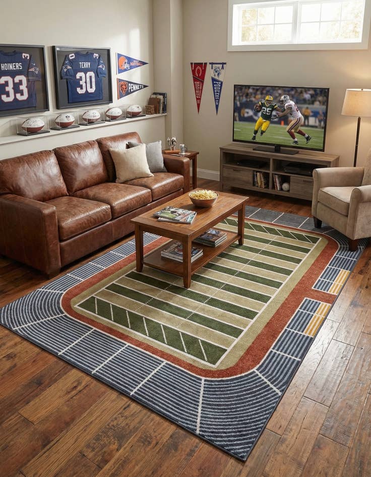 Detail image of 6' x 9' Sports Washable Rug