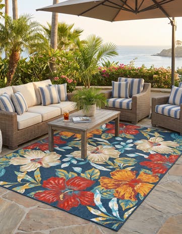 215cm x 305cm Makkelijk schoon te maken Coastal Binnen / buiten Vloerkleed