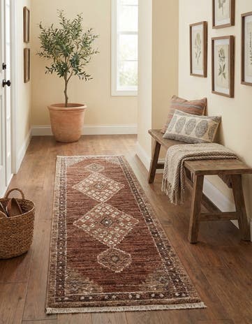 Terracotta Rust Red Grand Tradition Runner Rug