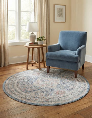 Blue Noble Round Rug