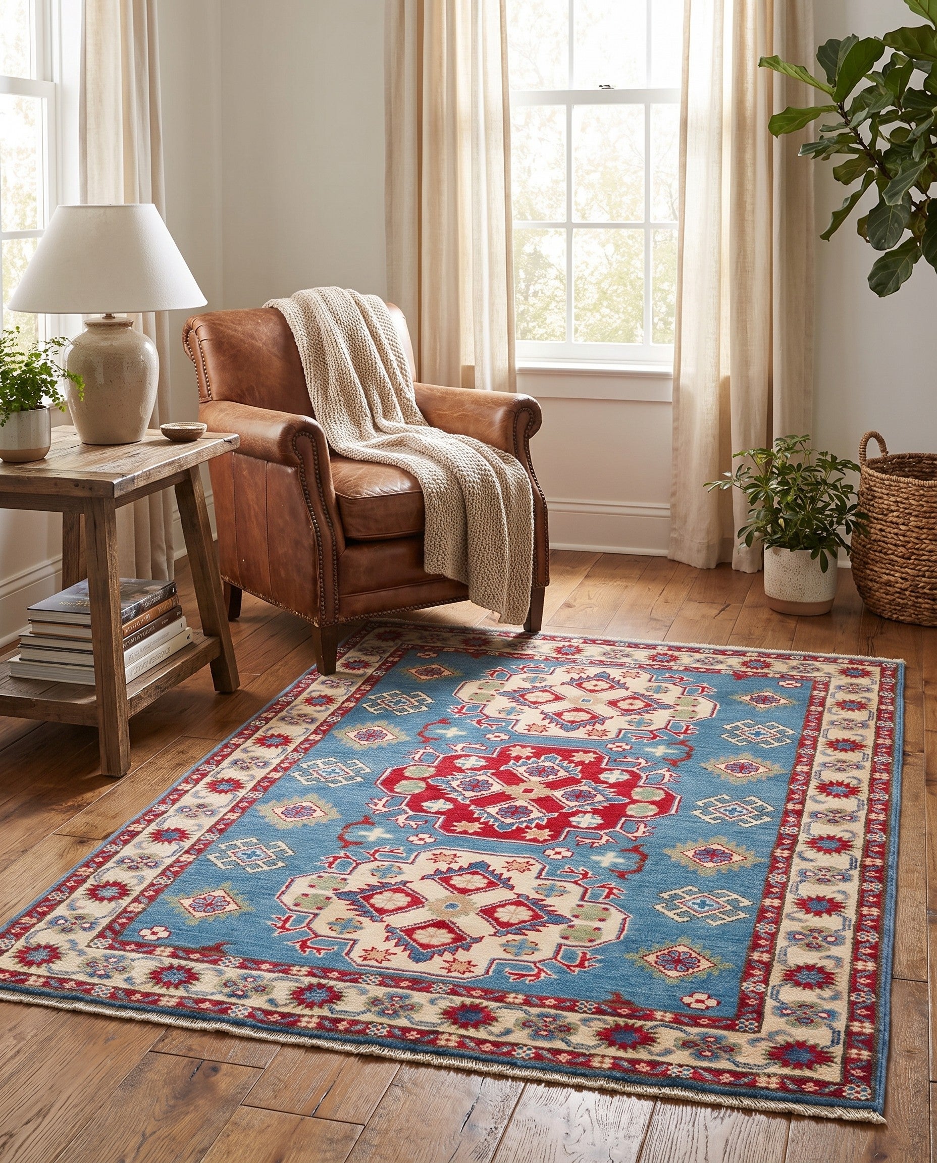 3' 8 x 5' Hand Knotted Kazak Rug