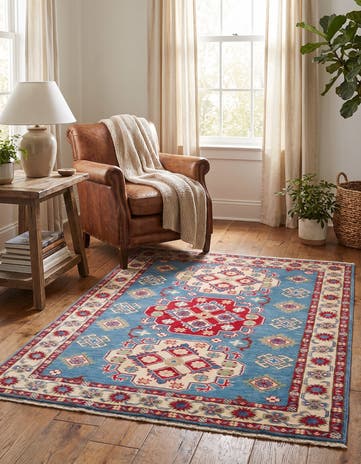 3' 8 x 5' Hand Knotted Kazak Rug