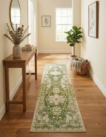 Paste Forest Green Madeline Vintage Runner Rug