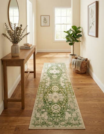 Paste Forest Green Madeline Vintage Runner Rug