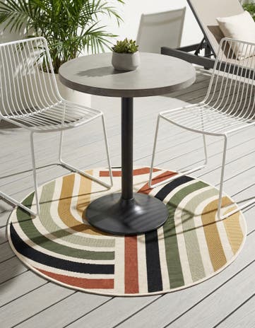 Easy-Clean Modern Indoor / Outdoor Round Rug