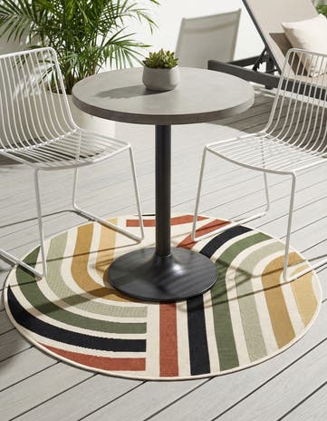 Easy-Clean Modern Indoor / Outdoor Round Rug