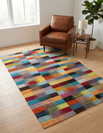 3' 4 x 5' 11 Hand Woven Kilim Modern Wool Rug