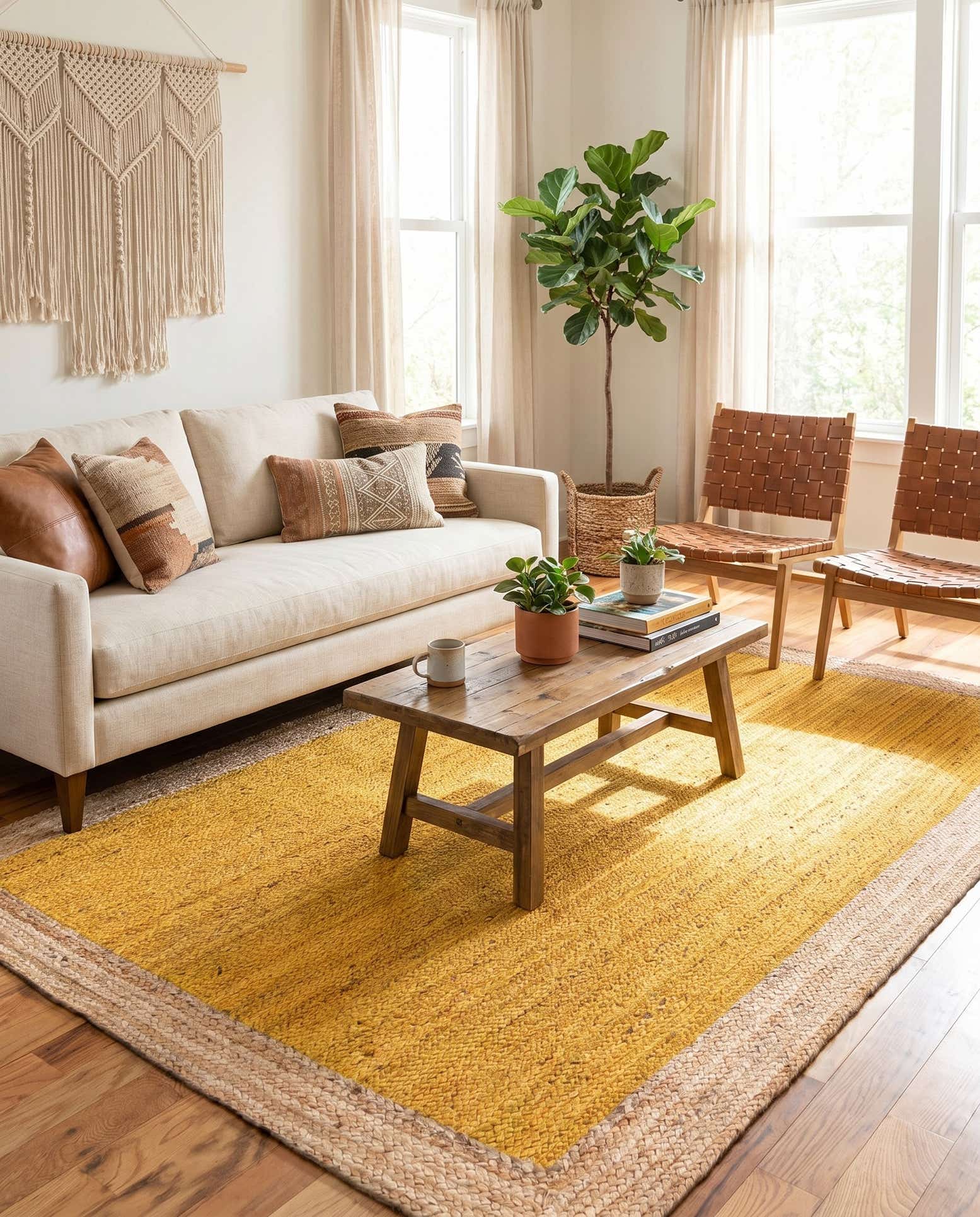 6' 1 x 9' Handmade Braided Jute Rug