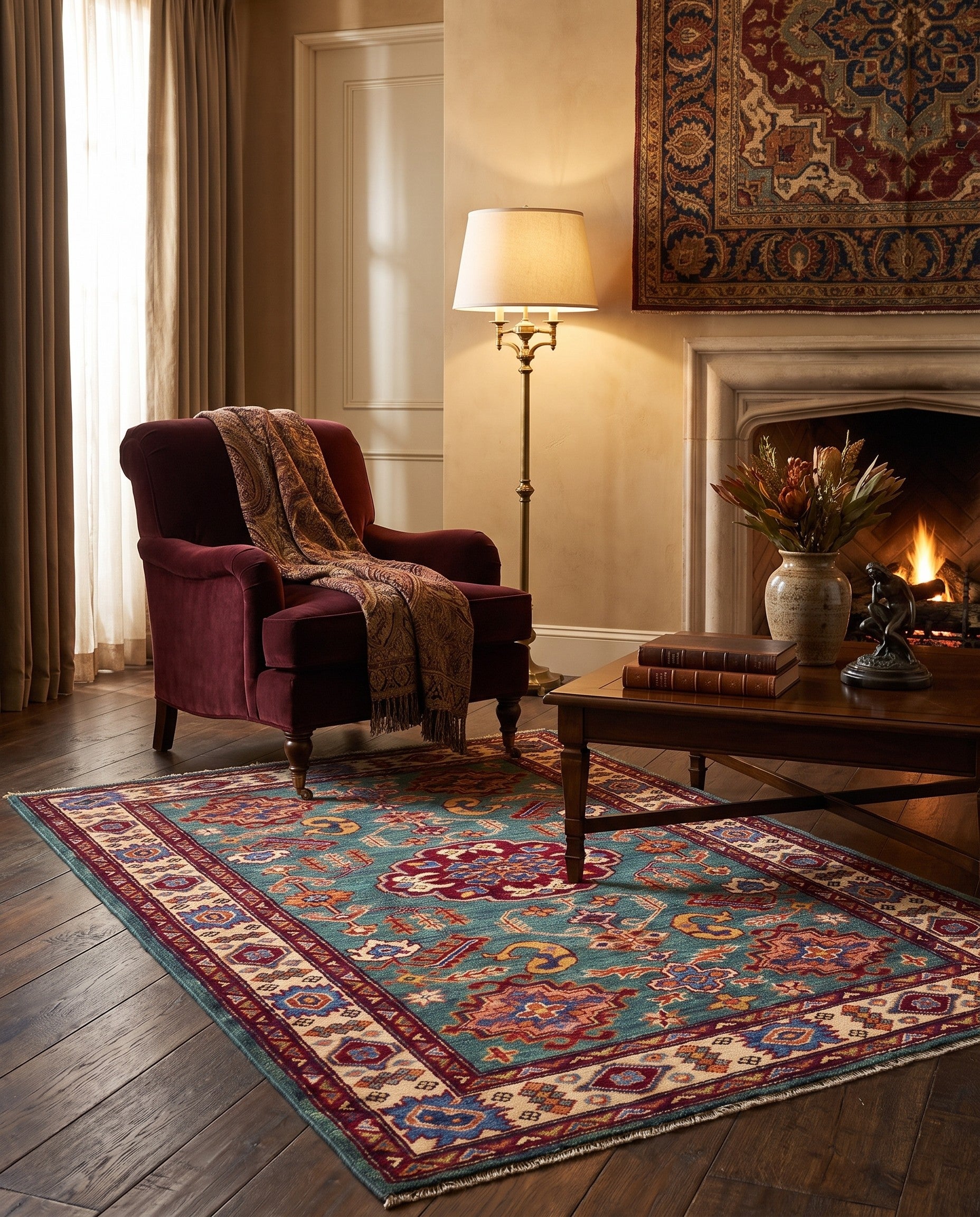 3' 5 x 5' 1 Hand Knotted Kazak Rug