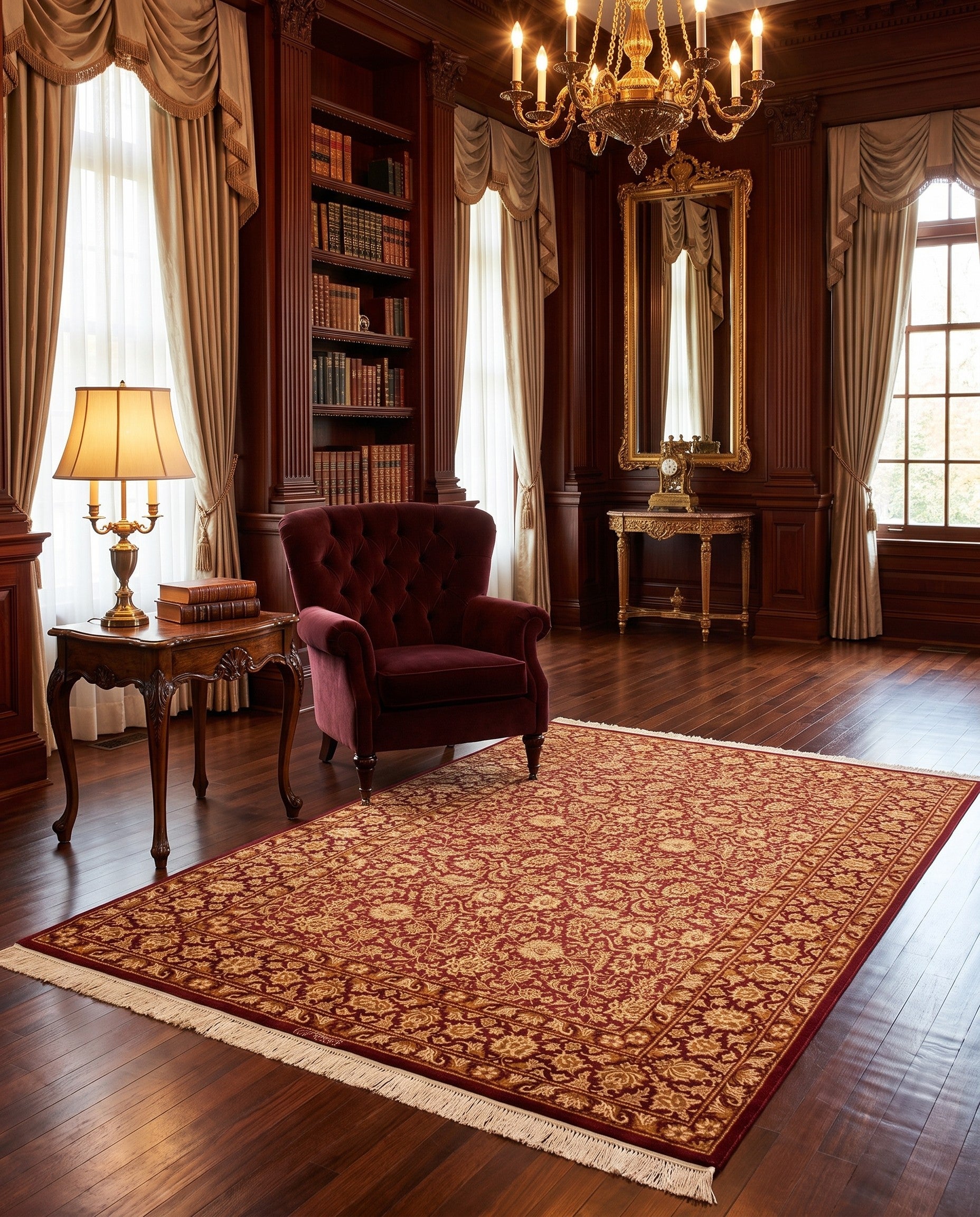 4' 4 x 6' 7 Ghom Silk Rug