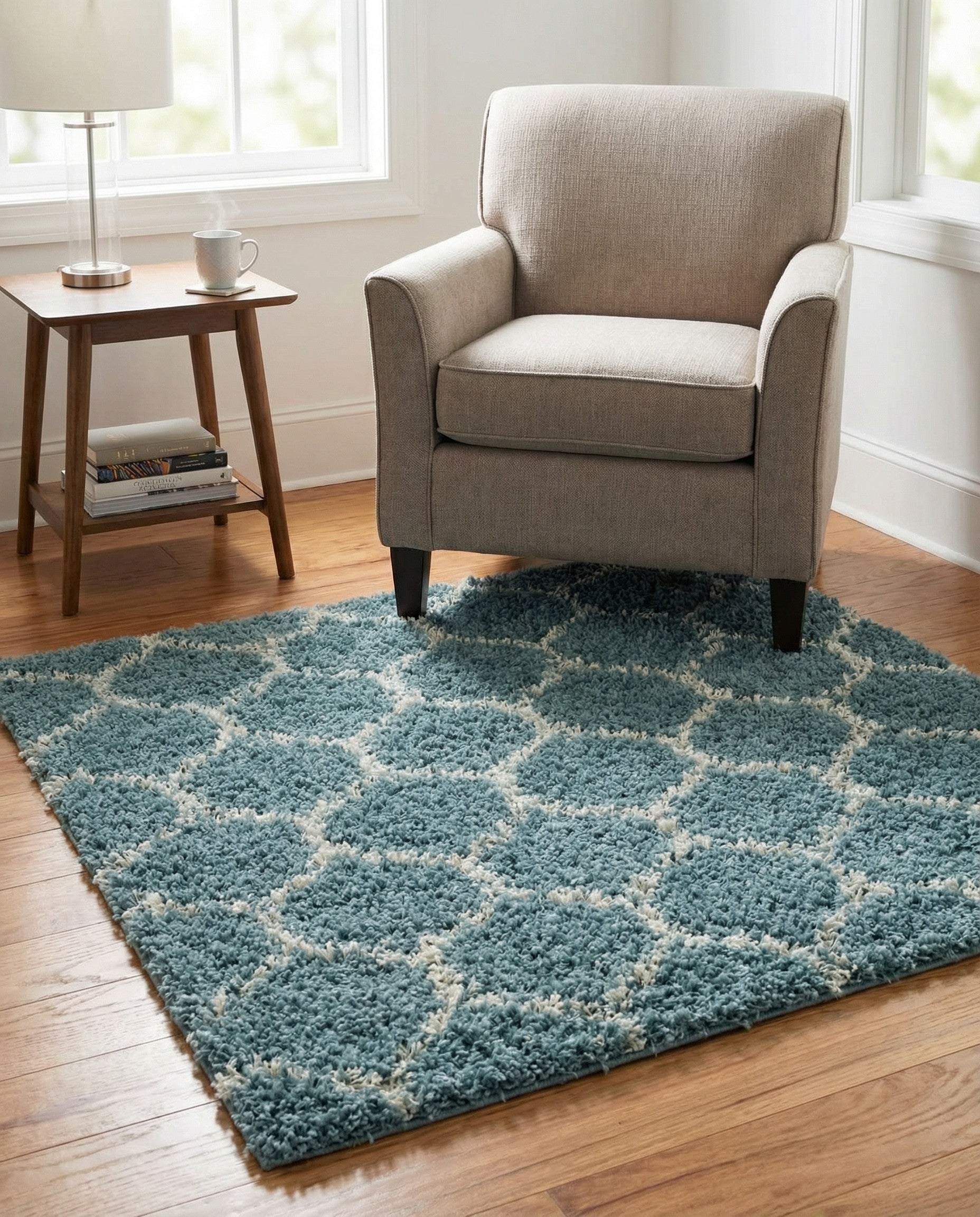 4' x 4' Trellis Shag Square Rug