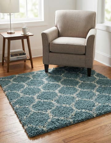 4' x 4' Lattice Shag Square Rug