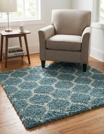 4' x 4' Lattice Shag Square Rug