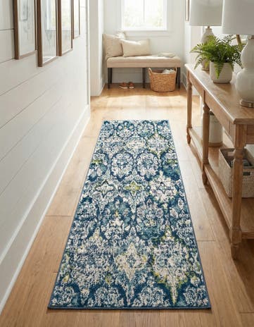 Navy Blue Charleston Runner Rug
