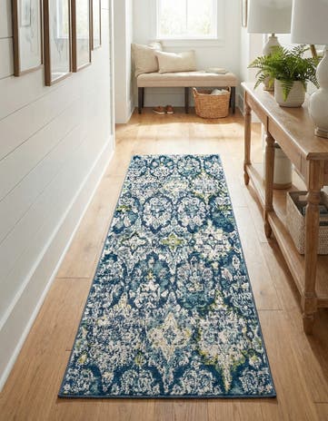 Navy Blue Charleston Runner Rug
